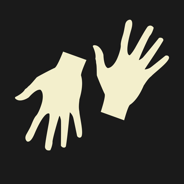 Flat icon hands. color abstraction
