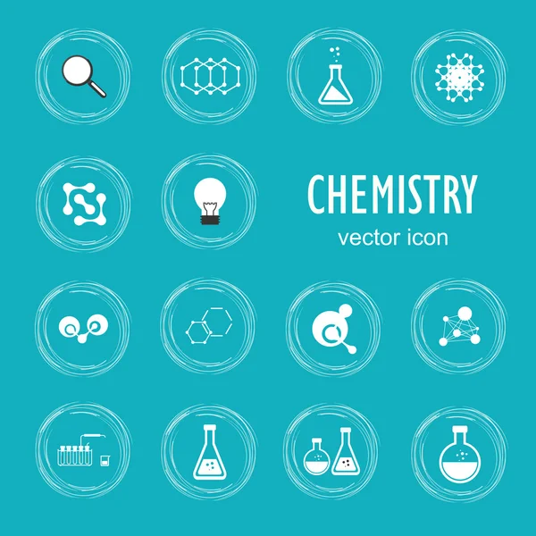 Iconos en química, biología, medicina — Vector de stock