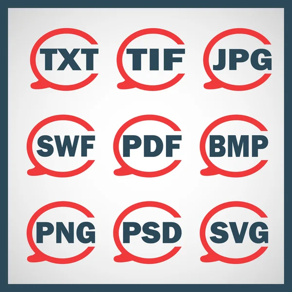 Ícones formatos digitais — Vetor de Stock