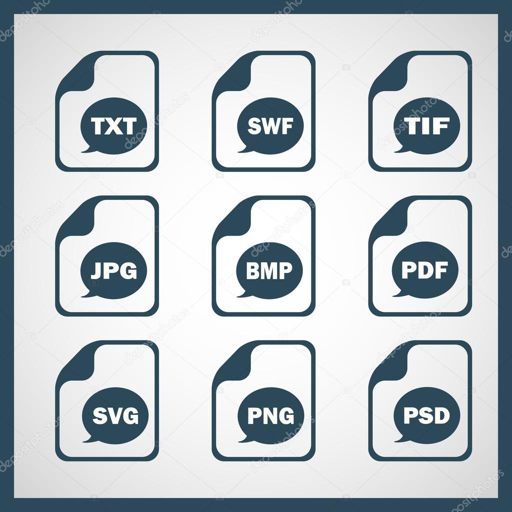 Icons indicating the digital formats