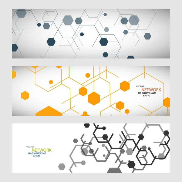 Set soyut modern desen altıgenler devrelerin