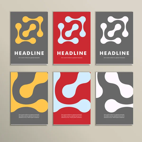 Ensemble de six couvertures avec motifs abstraits — Image vectorielle