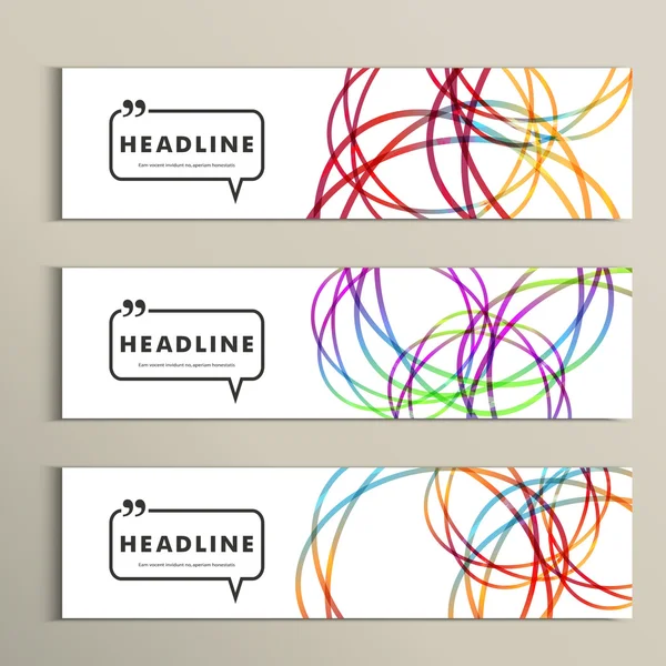 Set of color line banners for abstract design — Stock Vector