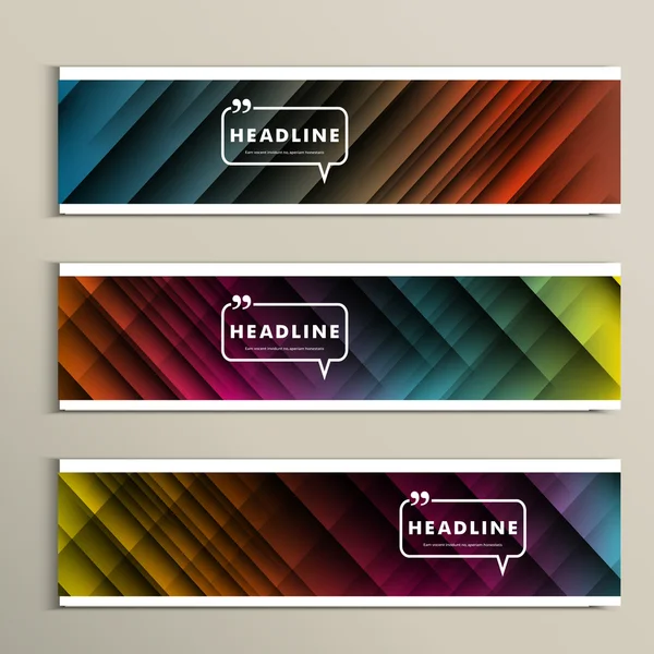 Lines on a colored background. Set vector banners — Stock Vector