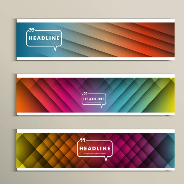 Lines on a colored background. Set vector banners — Stock Vector
