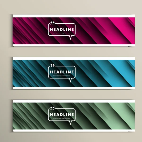 Líneas sobre un fondo de color. Establecer banners vectoriales — Vector de stock