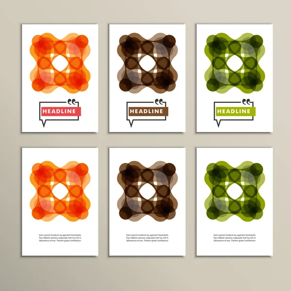 Ensemble de six couvertures avec motifs abstraits — Image vectorielle