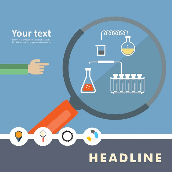 Deney için düz tasarım simge kümesi 