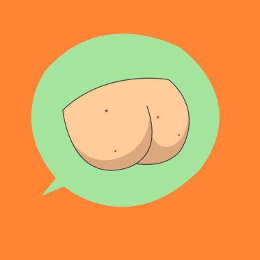 Vector funny ass in a speech bubble