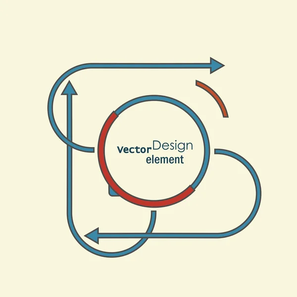 Lijnen, cirkel, pijlen elementen van modern design — Stockvector