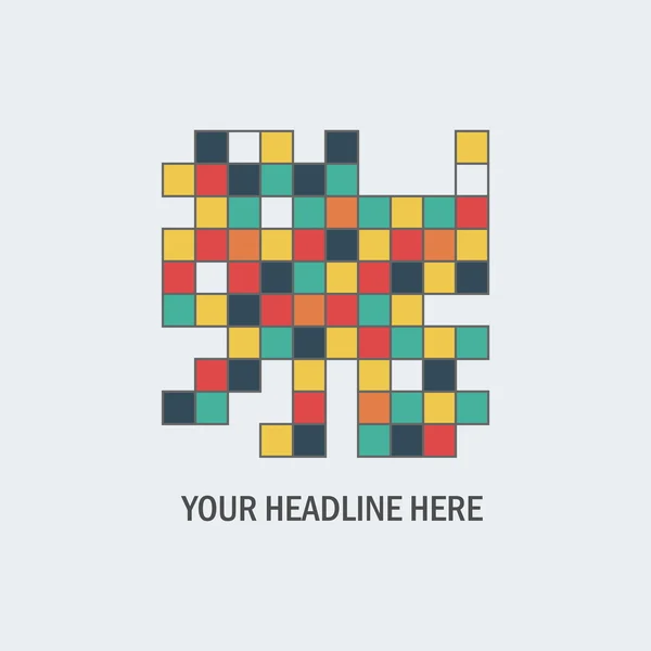 Spiel Tetris quadratische Vorlage. Ziegelsteine — Stockvektor
