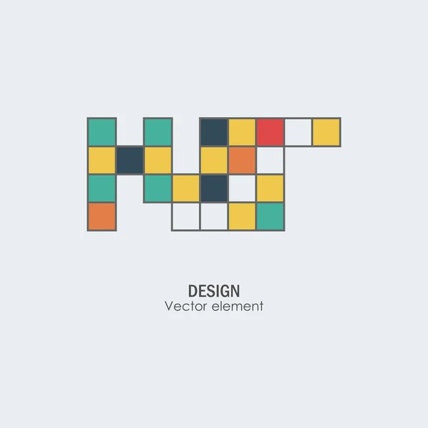 Spiel Tetris quadratische Vorlage. Ziegelsteine — Stockvektor