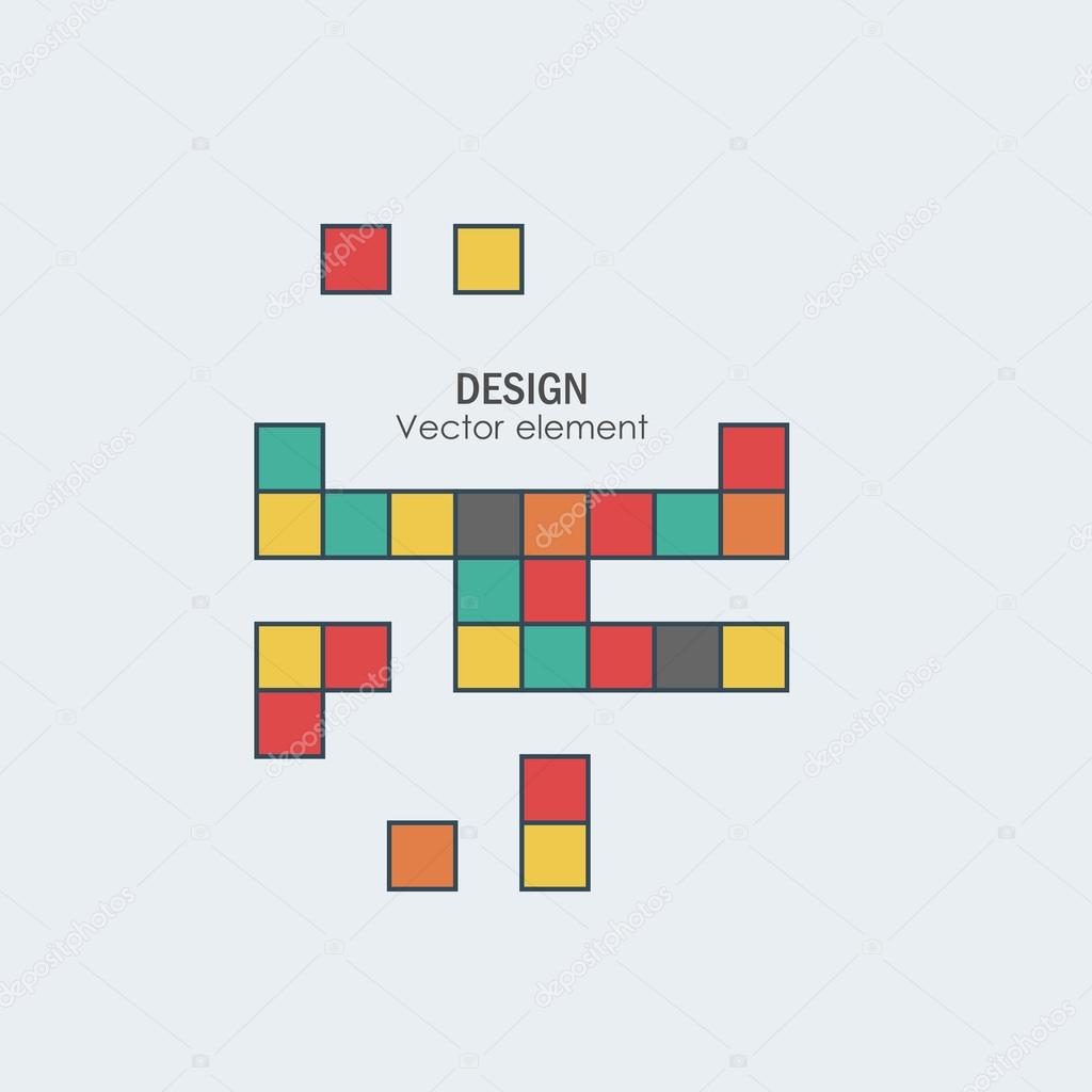 Game tetris square template. Brick game pieces
