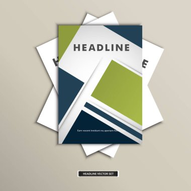 Vektör arka plan kareler ile broşür ayarla.