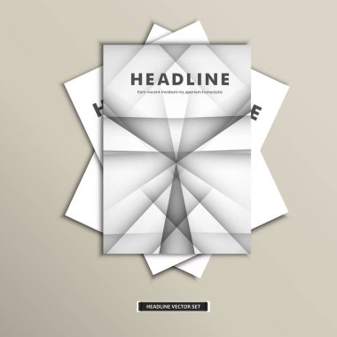 broşürler kapakları üzerinde basit çizgilerle kümesi.