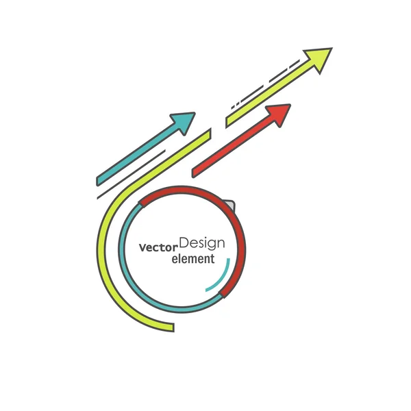 Linee, cerchio, frecce elementi di design moderno — Vettoriale Stock