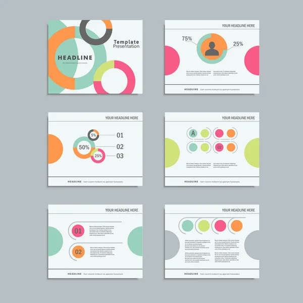 Set templates infographics for presentations, business, layout, modern style — Stock Vector