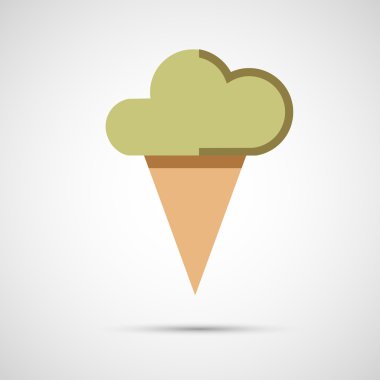 Simge dondurma beyaz arka plan üzerinde izole