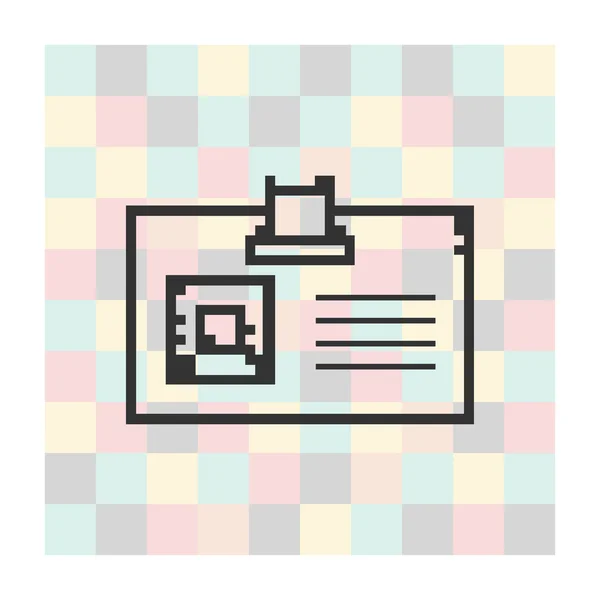 Vector pixel ikon emblem på en fyrkantig bakgrund — Stock vektor