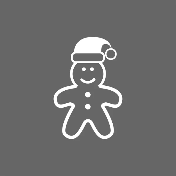 Icon Christmas gingerbread man for holiday season — Stock Vector
