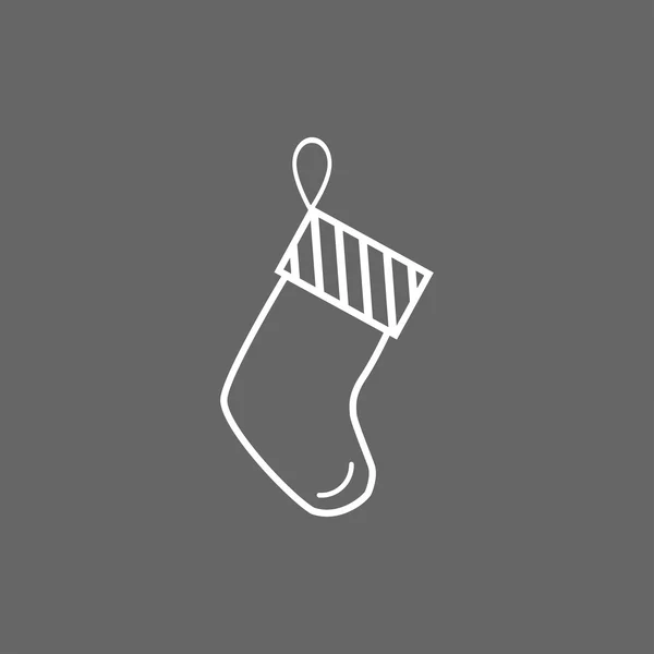 Icon Christmas sock for holiday season — Stock Vector