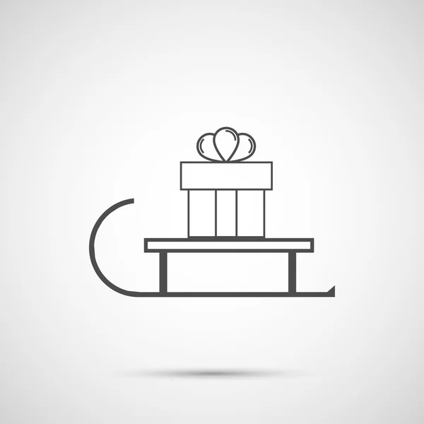 Cajas de iconos con regalos en trineo — Archivo Imágenes Vectoriales