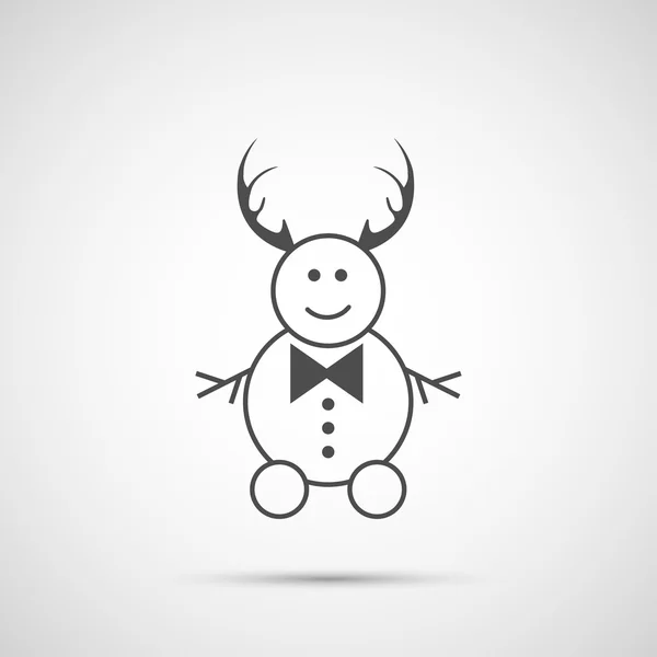 Manusia salju Natal ikon untuk musim liburan - Stok Vektor