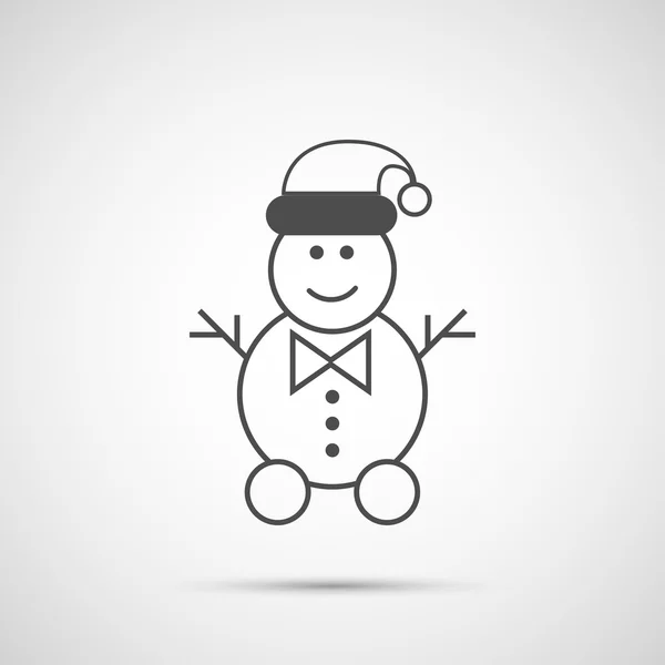 Icono muñeco de nieve de Navidad para la temporada de vacaciones — Vector de stock