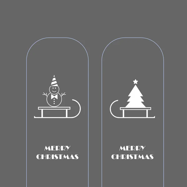 Vánoční stromeček vektorové ikony a sněhulák — Stockový vektor