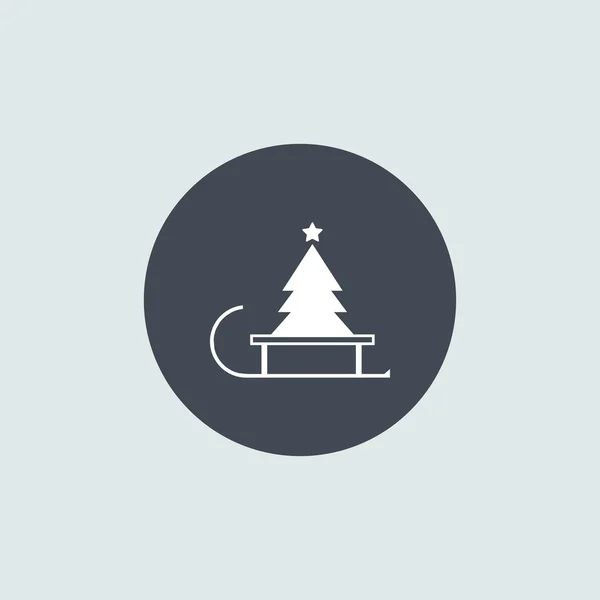 Vector árbol de Navidad en un trineo — Vector de stock