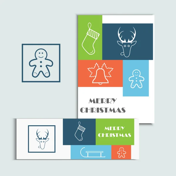 Set van kerstspandoeken — Stockvector