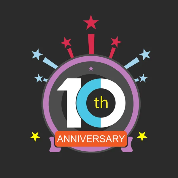 10 pictogramă aniversară — Vector de stoc