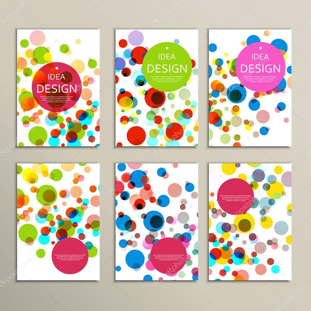 cards with color bubbles background