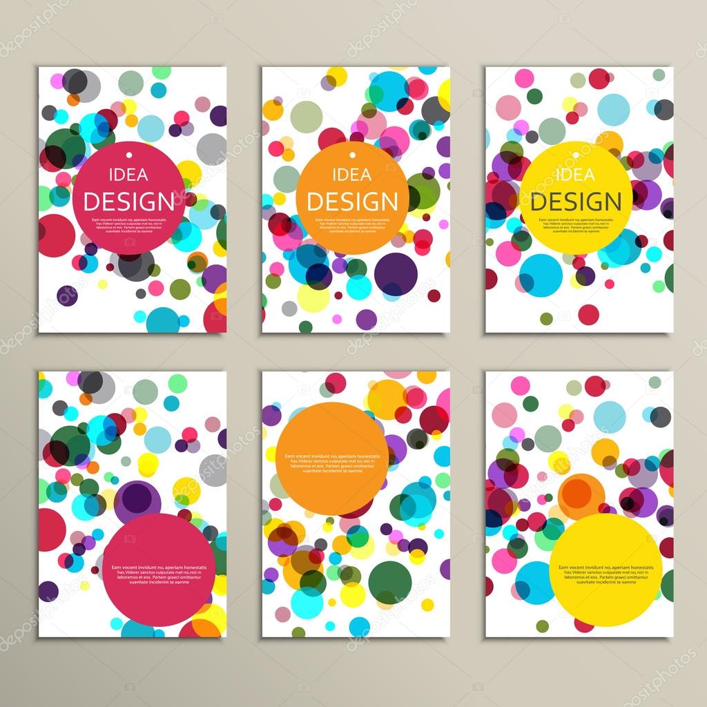 cards with color bubbles background