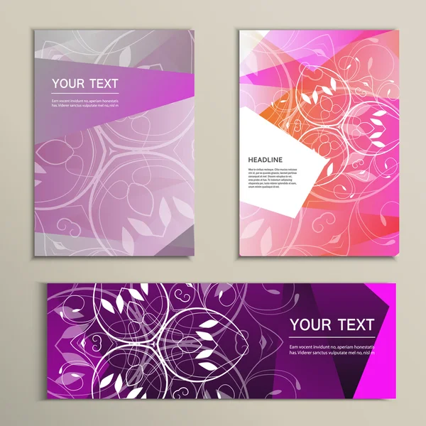 Brochure vectorielle et bannière avec triangles abstraits — Image vectorielle