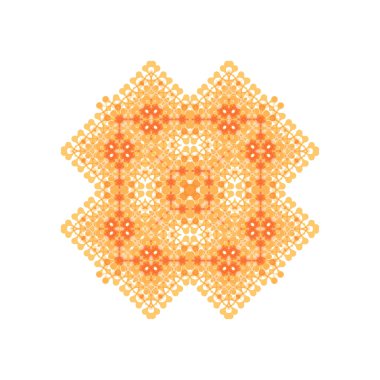 Doğulu desen biçimli vektör süslemeli beyaz arkaplan