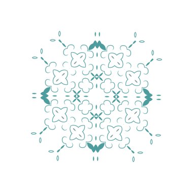 Doğulu desen biçimli vektör süslemeli beyaz arkaplan