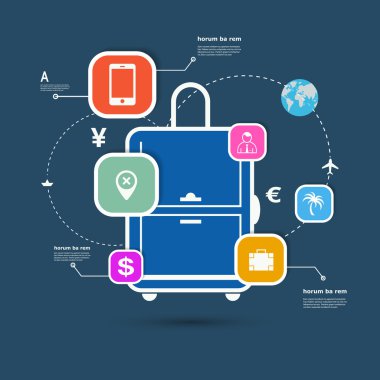 Vektör Infographic seyahat etmek simge fikir tasarım için