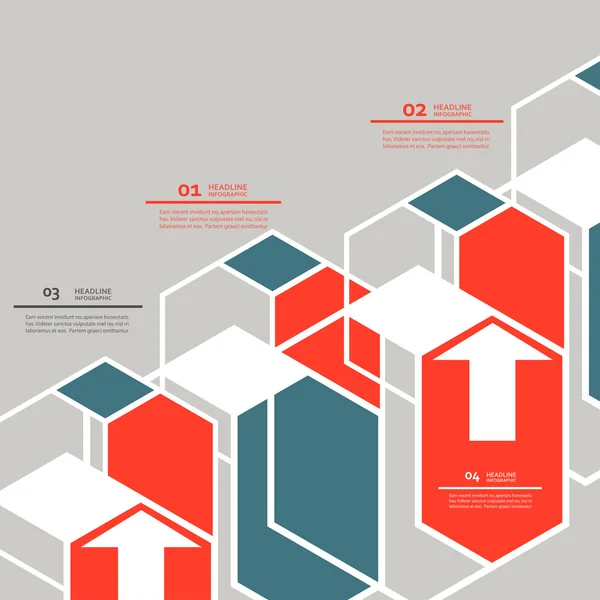 Vector lijn zeshoek infographic. Sjabloon voor diagram en presentatie — Stockvector