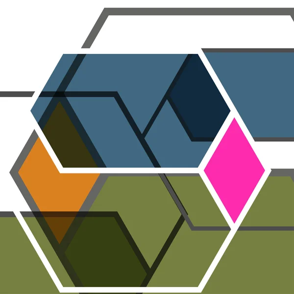 Vektorzeile Hexagon-Infografik. Vorlage für Diagramm und Präsentation — Stockvektor