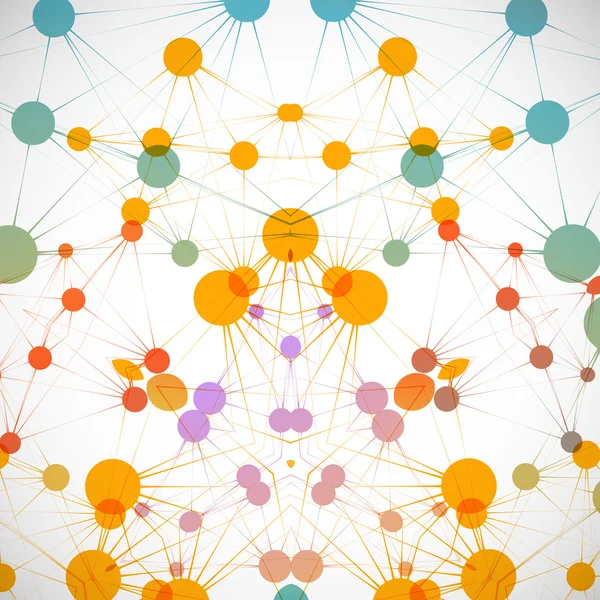 Réseau vectoriel de modèle de fond. Conception points et lignes — Image vectorielle