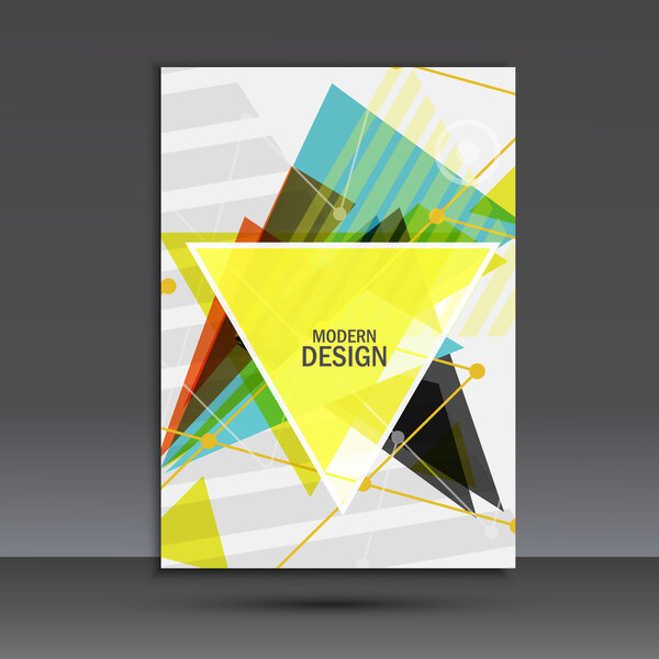Light book cover. Abstract vector composition of triangles for printing books, brochures, leaflets