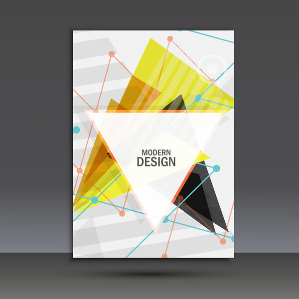 Light book cover. Abstract vector composition of triangles for printing books, brochures, leaflets