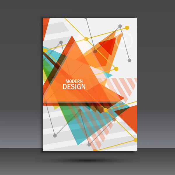 Light book cover. Abstract vector composition of triangles for printing books, brochures, leaflets