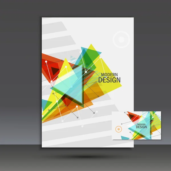 Portada de libro ligero. Composición vectorial abstracta de triángulos para imprimir libros, folletos, folletos — Vector de stock