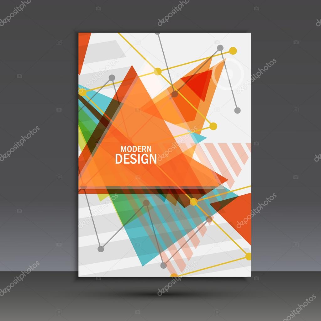 Light book cover. Abstract vector composition of triangles for printing books, brochures, leaflets