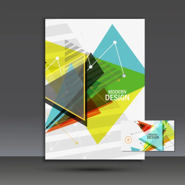 Portada de libro ligero. Composición vectorial abstracta de triángulos para imprimir libros, folletos, folletos — Vector de stock