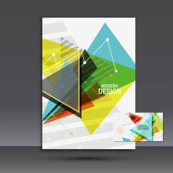 Light book cover. Abstract vector composition of triangles for printing books, brochures, leaflets