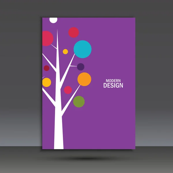Árbol vectorial abstracto en la cubierta del folleto — Archivo Imágenes Vectoriales