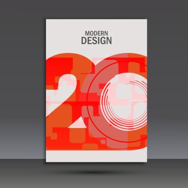 Vector design 20 years anniversary. Cover template clipart